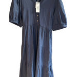 Baltic Born  Camille Maxi Dress Women's 1XL Tiered Tie Back Short Sleeve Navy‎ Photo 0