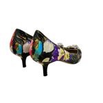 Brian Atwood Jael Kitten Heel Pumps Satin Floral Embellished Size 39‎ US 8 Purple Photo 6
