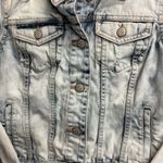Aeropostale Distressed Cropped Cotton Denim Jacket Size Medium Blue Acid Wash Photo 8