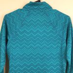 Eddie Bauer Women’s Green Chevron Patterned Quarter Zip-Up Pullover Sweatshirt Photo 8