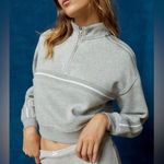 BDG Cropped Gray Half-Zip Sweatshirt Photo 0