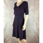Eshakti Cotton Purple Knit Dress with Contrast Trim Size 8 Photo 4