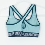 Under Armour Womens UA Crossback Mid Sports Bra Size S Blue Workout Athletic Gym Photo 2