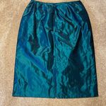 Carlisle  Silk Pencil Fully Lined Skirt Shimmering MetallicTeal Size 4 Photo 3