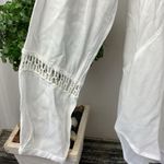 XCVI  White Long Sleeve Colarless Blouse L Photo 4