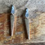 Universal Threads Universal Thread Mixed Metal Dangle Pierced Earrings, Silver and Gold Tone Photo 1