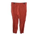 Athleta Retreat Orange 100% Linen Jogger Pants Elastic Waist Drawstring Size 12 Photo 3