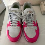 Adidas  Women's Original Falcon Sneaker, Shock Pink/Solar Yellow/White size 6 Photo 4
