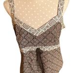 Loft Ann Taylor  V-neck Empire Waist Cinch Tie Boho Tank Top, Sleeveless Photo 0