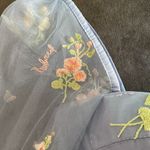 Women’s Blue Dress Embroidered Flowers & Butterflies Corset Back Size 8 **READ Blue Photo 10