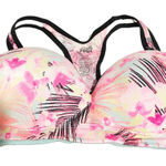 PINK - Victoria's Secret Victorias‎ Secret Pink Yoga Tropical Floral Print Padded Racerback Sports Bra Photo 0