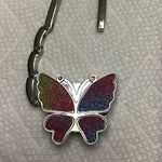 1PC Folding Hanging Bag Hook, Metal Frosted Butterfly Hook, Women’s Luggage Pink Photo 1