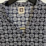 Anne Klein  Sleeveless Top Small Womens Black White Circle Floral Stretch Jersey Photo 2