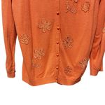 Josephine Chaus Y2K VTG  Women‎ Beaded Flower Cardigan L Peach Cottagecore Boho Photo 5