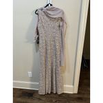 Alex Evenings  High Neck Sequin Fit and‎ Flare Dress with Shawl size 12 Champagne Photo 3