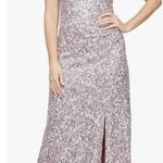 Alex Evenings NWT Women's Long Corded Lace with Surplice Neckline Mauve Size 4 Photo 2