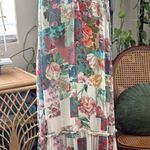 Anthropologie Multicolor Floral Pattern Chiffon Shift Midi Maxi Dress Photo 0