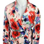 Boohoo  Womens Multicolor Floral Wrap Tie Long Sleeve Mini Skater A-line Dress 14 Photo 6