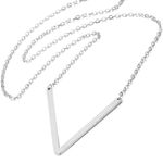 Silver Initial Stainless Steel Pendant Necklace Letters A Photo 5