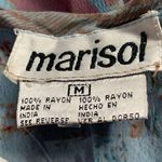 Vintage 90s Maxi Dress Multicolor Blue Baby Pink Floral Patchwork Short Sleeve Size M Photo 7