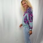 Petite Sophisticate Vintage 90's  100% Silk Full Zip Jacket in Blue Size Small Photo 2