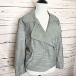 Apostrophe Petite Grey Moto Style Zip Up Jacket Blazer Size 14P Photo 2