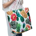 CACTUS, PINEAPPLES AND FLOWERS OH MY! LARGE TOTE BAG Photo 4