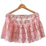 Anthropologie  Strapless Pink Crochet Lace Top Size XL NEW Coquette Fairycore Photo 4