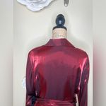 Lane Bryant NTM: Satin Wrap Blouse 22/24 Burgundy Surplice Tie Front Top Photo 10