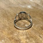 Sterling Silver Vintage Larimar Double Heart 925  Ring Photo 4