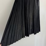 Endless Rose Faux Leather Pleated Midi Skirt in Black Photo 2