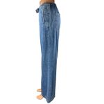 ZARA Women's Blue High Waisted Tie Waist Wide Leg Baggy Denim Jeans Size S Photo 1