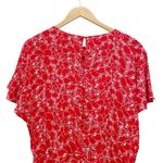 & Other Stories & Other Stories Batwing Sleeve Ruffle Mini Dress Red & White Floral US Size 12 Photo 11