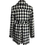 Candie's Vtg  Y2K Houndstooth Double Breasted Coat sz L Black White Wool  Bow 2000 Photo 2