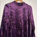Tiana Crushed Velvet Swing Mini Dress Eggplant Purple Dark Goth Long Sleeve Mock Size 12 Photo 1