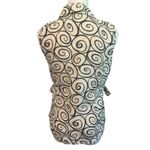 Carole Little Black Beige 100% Linen Sleeveless Button Top M VTG Boho Preppy Size M Photo 6