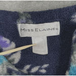 Miss Elaine Robe Womens Large Blue Floral Fleece Winter Housecoat Boho Granny Photo 7