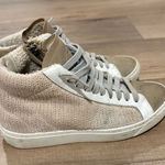 P448 High-Top Sweater Knit Wedge Sneakers Tan Beige Size 36 Photo 0