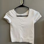Athleta  White Ribbed T Shirt Photo 0