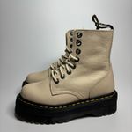 Dr. Martens Jadon III Leather Platform Combat Boots in Vintage Taupe Pisa Photo 5