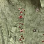 Vintage K Studio Women 16 Sleeveless Maxi Dress Jacket Set Cottage Prairie Green Photo 4