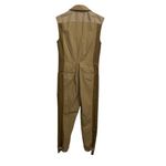 frame denim FRAME Tonal Sleeveless Khaki‎ Jumpsuit Two-Tone Utility Style Casual Chic Sz XS Photo 4