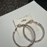 Tahari Rosy Gold Tone Hoop Pierced  Earrings NWT Photo 2