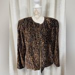 Scala Luxe Vintage Beaded Velvet Jacket – Glam Leopard Evening Blazer XL Photo 2