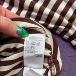 & Other Stories & Other Stories Cream and Brown Ribbed Fitted Long Sleeve Top Photo 1