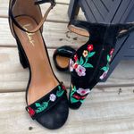 Shoe Republic LA ๐๐Lulus Black Embroidered Ankle Strap Heels Photo 8