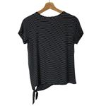 Olivia Rae Black White Stripe Side Tie Short Sleeve T-Shirt S Photo 1