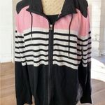 Ralph Lauren Lauren Striped & Color Blocked Zip Up Cotton Sweater Size 3X Photo 2