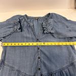 Lilla P Dress Chambray Denim Button Down Long Sleeve Drop Waist Women’s Large Blue Photo 4