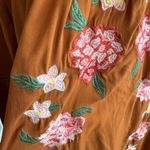 Xhilaration Rust Orange Floral Embroidered Boho Peasant Tunic Medium Dress Top Photo 5